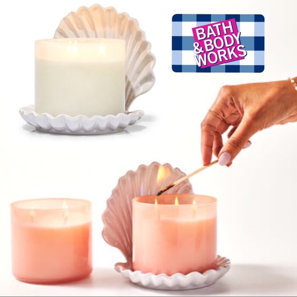 HOLIDAY SPECIAL- CLAM SHELL 3-Wick Candle Holder: Bath & Body Works - Picture 15 of 15